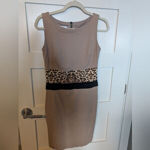 Suzi Chi Knee Length Cocktail Leopard Dress Size 4